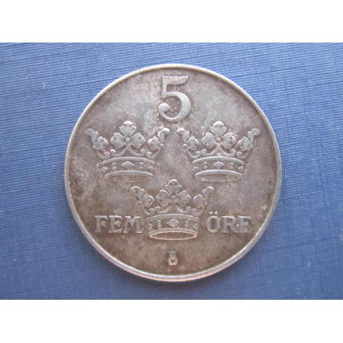 Монета 5 эре Швеция 1950 железо