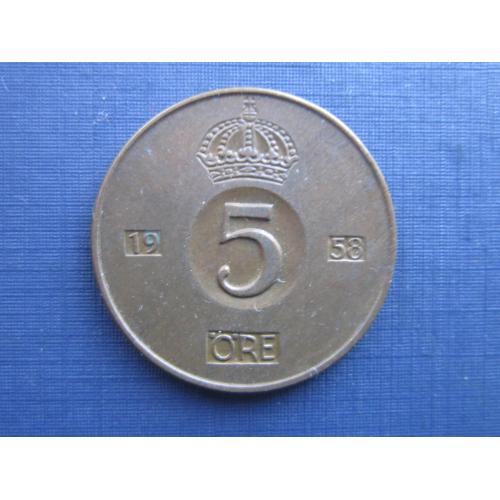 Монета 5 эре Швеция 1958