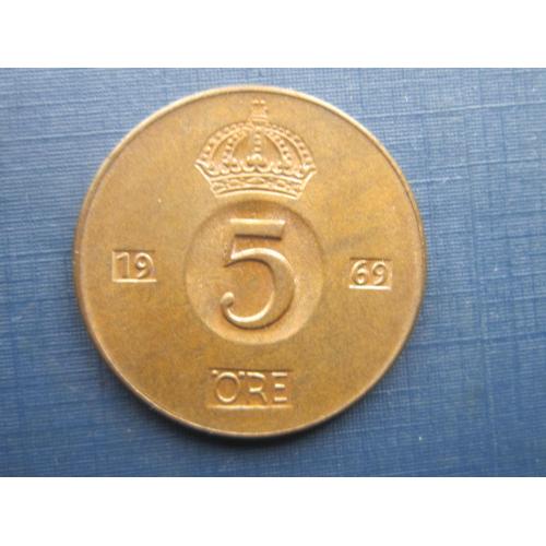 Монета 5 эре Швеция 1969