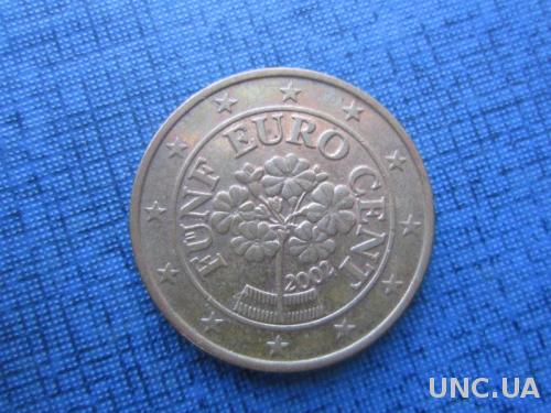 монета 5 евроцентов Австрия 2002
