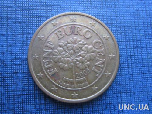 монета 5 евроцентов Австрия 2005
