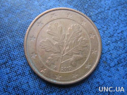 монета 5 евроцентов Германия 2012 А
