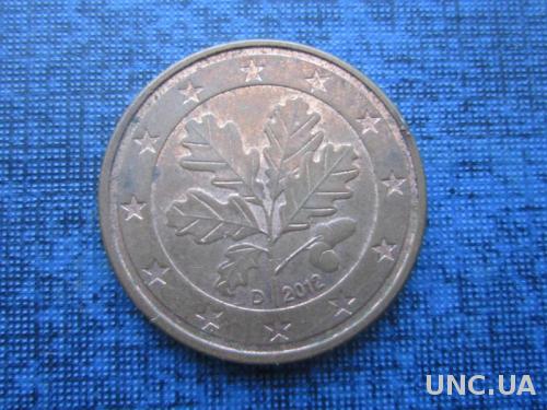 монета 5 евроцентов Германия 2012 D
