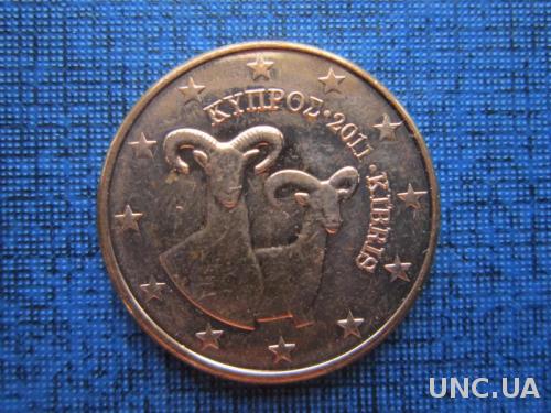 монета 5 евроцентов Кипр 2011 фауна муфлон
