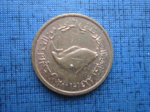 Монета 5 филс ОАЭ Эмираты 2001 маленькая фауна рыба
