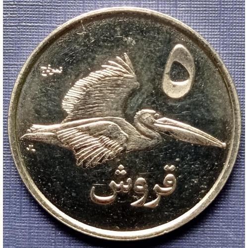 Монета 5 филс Палестина 2010 фауна птица пеликан