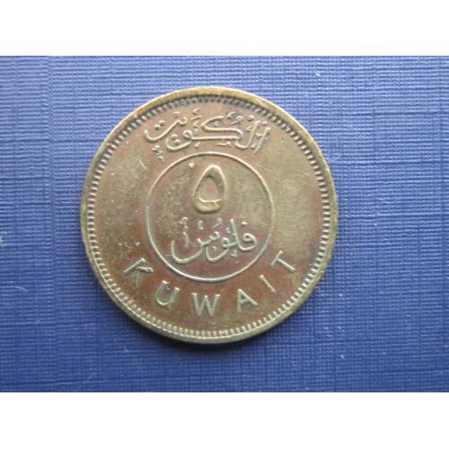 Монета 5 филсов Кувейт 1962 корабль парусник
