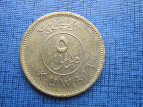 Монета 5 филсов Кувейт 2007 корабль парусник