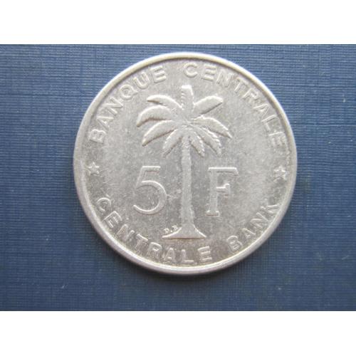 Монета 5 франков Бельгийское Конго Руанда-Урунди 1956