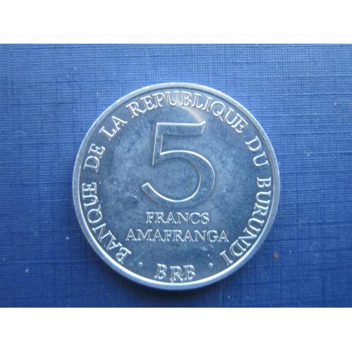 Монета 5 франков Бурунди 2013
