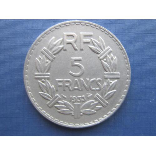 Монета 5 франков Франция 1933 никель