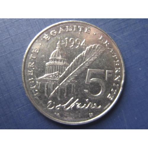 Монета 5 франков Франция 1994 Вольтер