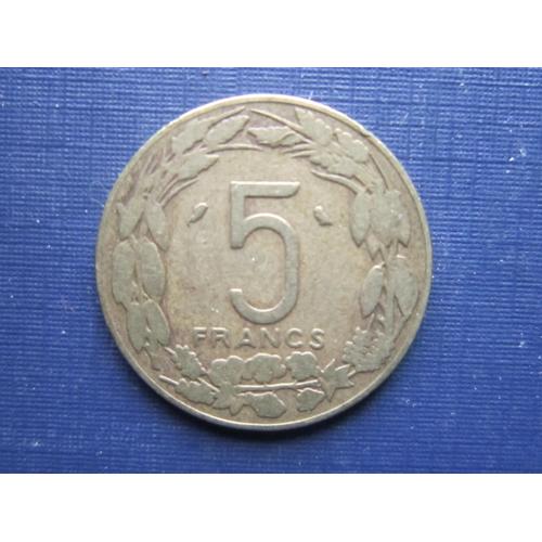 Монета 5 франков Камерун 1972 центробанк фауна антилопы