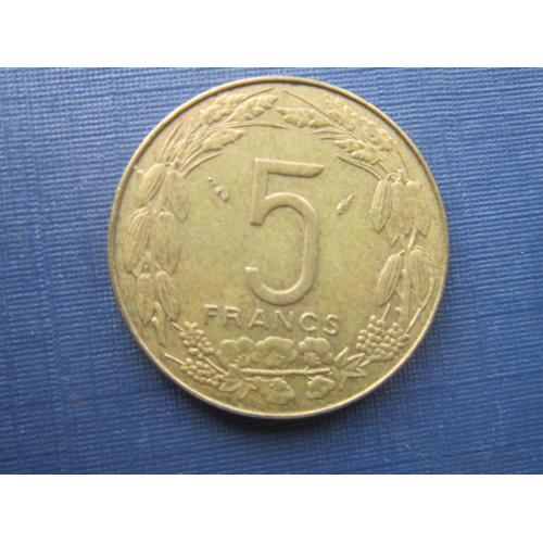 Монета 5 франков КФА Центральная Африка 1983 фауна антилопы