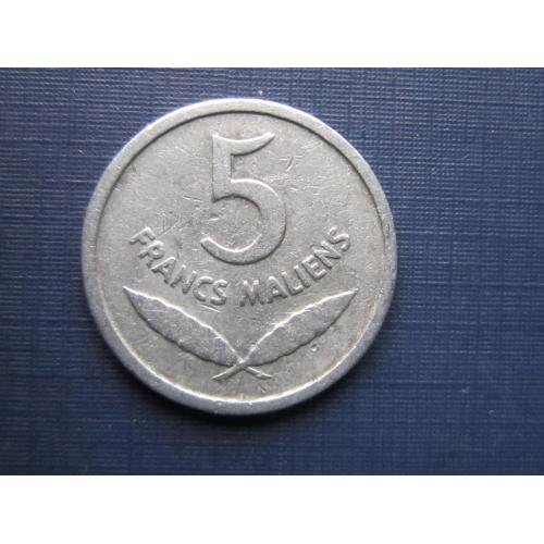 Монета 5 франков Мали 1961 фауна бегемот