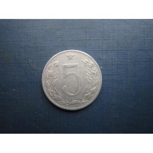 Монета 5 гелерів Чехословаччина ЧСР 1953
