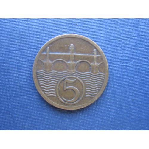 Монета 5 геллеров Чехословакия 1925
