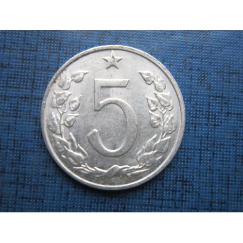 Монета 5 геллеров Чехословакия ЧССР 1962