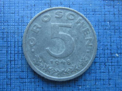 Монета 5 грошен Австрия 1948 цинк