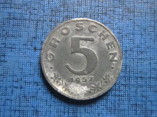Монета 5 грошен Австрия 1957 цинк