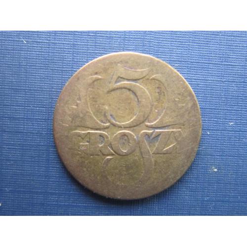 Монета 5 грошей Польша 1923