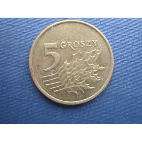 Монета 5 грошей Польша 1990