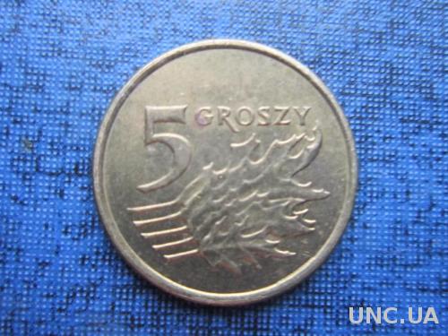 монета 5 грошей Польша 2005
