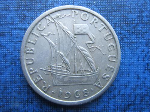 Монета 5 ишкуду Португалия 1968 корабль парусник