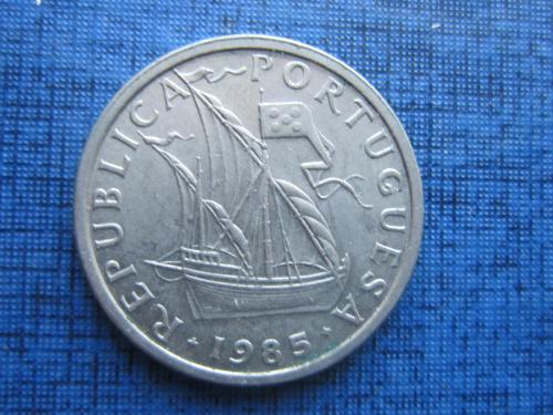 Монета 5 ишкуду Португалия 1985 корабль парусник
