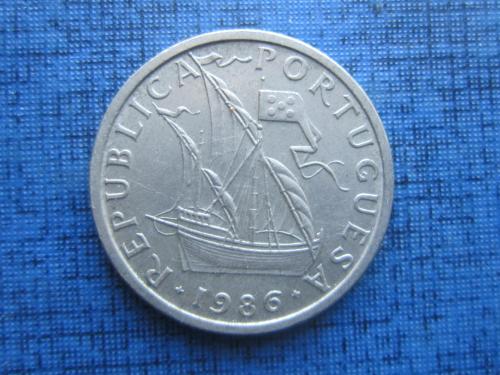 Монета 5 ишкуду Португалия 1986 корабль парусник