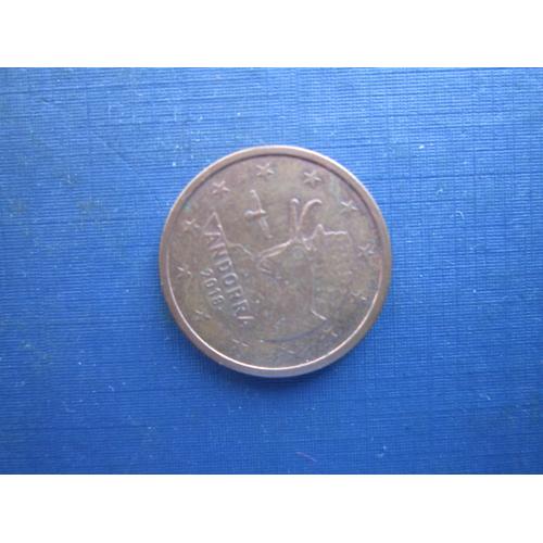 Монета 5 євроцентів Андорра 2018 фауна косуля птах