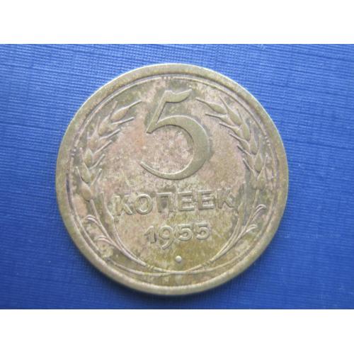 Монета 5 копеек СССР 1955 неплохая