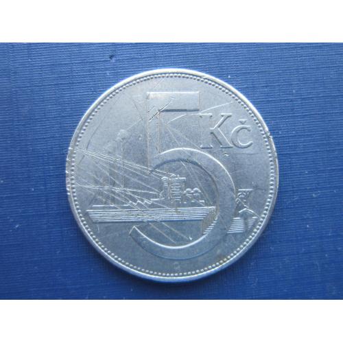 Монета 5 крон Чехословакия 1938 нечастая