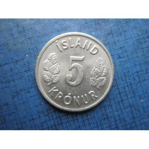 Монета 5 крон Исландия 1977