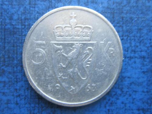 монета 5 крон Норвегия 1963
