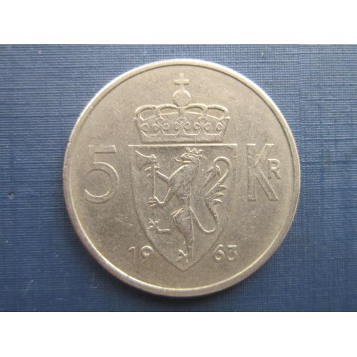 Монета 5 крон Норвегия 1963