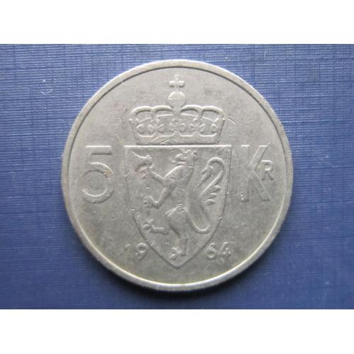 Монета 5 крон Норвегия 1964