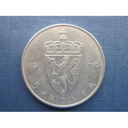 Монета 5 крон Норвегия 1976