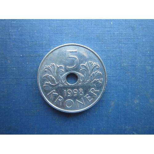 Монета 5 крон Норвегія 1998