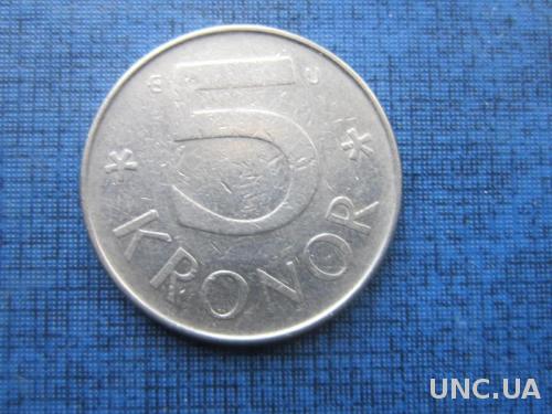 Монета 5 крон Швеция 1982