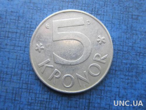 Монета 5 крон Швеция 1988