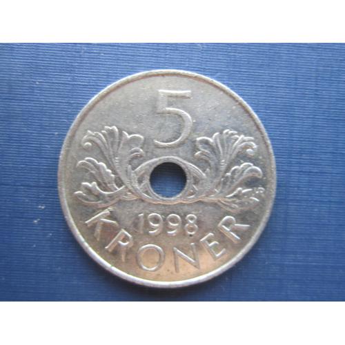 Монета 5 крона Норвегия 1998