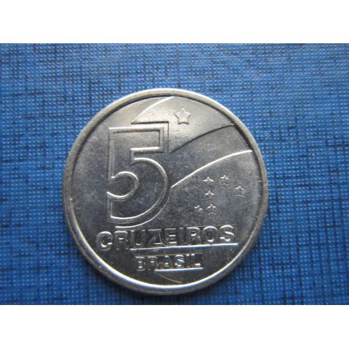 Монета 5 крузейро Бразилия 1991 работник на фазенде