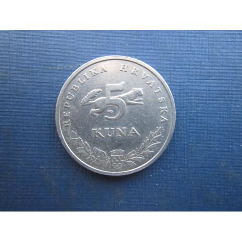 Монета 5 куна Хорватія 2002 парний рік фауна ведмідь легенда латинь