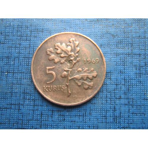 Монета 5 куруш Турция 1969