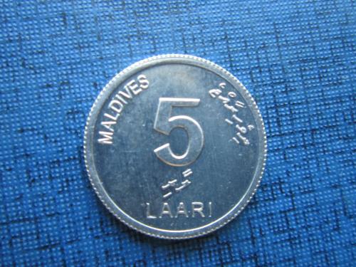 Монета 5 лаари Мальдивы Мальдивские острова 2012 фауна рыбы состояние