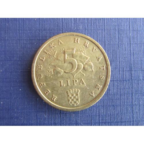 Монета 5 липа Хорватия 2005 флора дуб