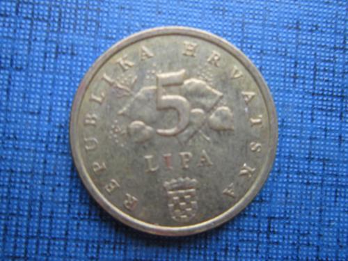 Монета 5 липа Хорватия 2011 флора дуб