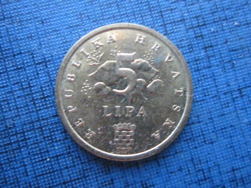 Монета 5 липа Хорватия 2015 дуб