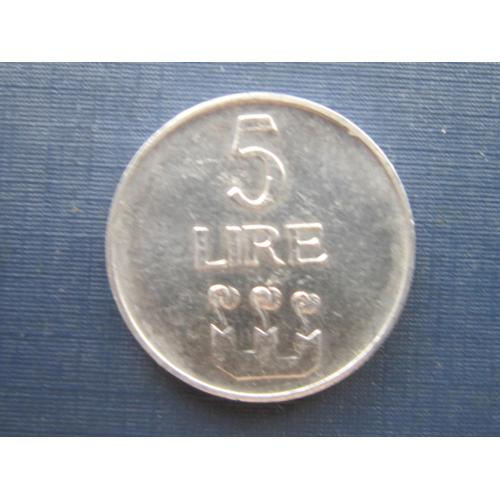 Монета 5 лир Сан-Марино 1972
